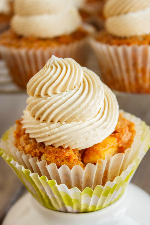 Carrot Cake Cupcakes with Brown Sugar Swiss Meringue Buttercream</p><br class=
